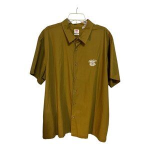 Levi’s Relaxed Fit Button-Up Shirt XXL Made in India Brown Embroidered Mushroom